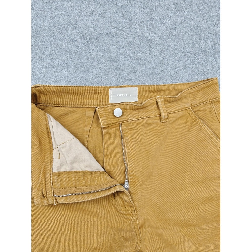 Everlane Pants Womens 6 Brown Cropped Straight Twill Stretch Chino Casual - Picture 2 of 13